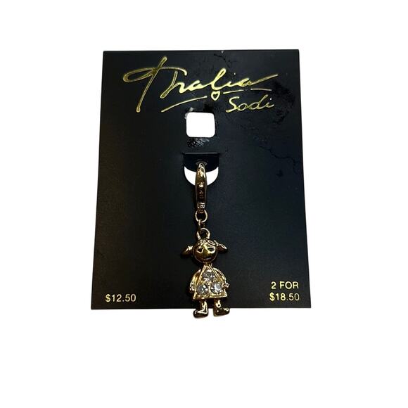 Thalia Sodi Gold Little Girl Charm w/ Rhinestone Accents, NWT! - Picture 1 of 3